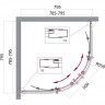 Душевой уголок 79,5x79,5 см BELBAGNO UNO UNO-195-R-2-80-C-Cr